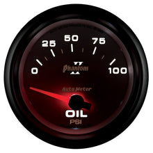 画像をギャラリービューアに読み込む, Autometer Phantom II 2 5/8in 0-100 PSI Short Sweep Electronic Oil Pressure Gauge