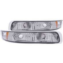 画像をギャラリービューアに読み込む, ANZO 1999-2002 Chevrolet Silverado 1500 Euro Parking Lights Chrome w/ Amber Reflector