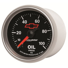 画像をギャラリービューアに読み込む, Autometer GM Bowtie Black 2-1/16in 0-100 PSI Oil Pressure - Stepper Motor