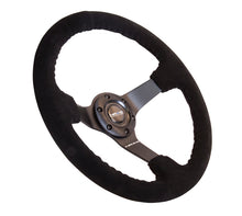 画像をギャラリービューアに読み込む, NRG Reinforced Steering Wheel (350mm / 3in. Deep) Blk Suede w/Blk BBall Stitch (Odi Bakchis Edition)