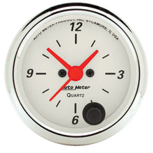 画像をギャラリービューアに読み込む, Autometer Arctic White 2-1/6in 12 Hour Analog Clock Gauge