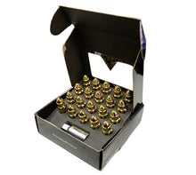 画像をギャラリービューアに読み込む, NRG 500 Series M12 X 1.5 Bullet Shape Steel Lug Nut Set - 21 Pc w/Lock Key - Chrome Gold