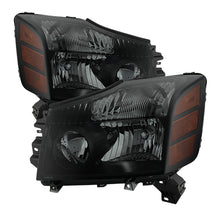 画像をギャラリービューアに読み込む, xTune Nissan Titan 04-14 (04-07 OE Style ) OEM Amber Head Lights Set Black Smoked HD-JH-NTI04-AM-BSM