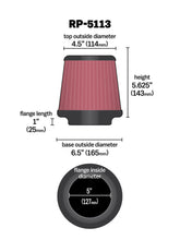 画像をギャラリービューアに読み込む, K&amp;N Cone Filter 5in ID 6.5in base 4.5in top 5.625in height carbon fiber look