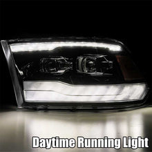 画像をギャラリービューアに読み込む, AlphaRex 09-18 Dodge Ram 1500HD PRO-Series Projector Headlights Plank Style Black w/Seq Signal/DRL