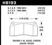 画像をギャラリービューアに読み込む, Hawk 03-06/08-09 Dodge Viper / 88-92 Ferrari F40 / 95-97 F50 DTC-60 Race Brembo Brake Pads