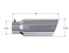 画像をギャラリービューアに読み込む, MBRP Universal Tip 7in O.D. Rolled End 5in inlet 18in length - T304 (SINGLE TIP)