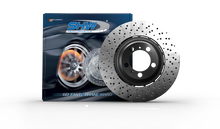 画像をギャラリービューアに読み込む, SHW 01-05 BMW 330i 3.0L Right Front Cross-Drilled Lightweight Brake Rotor (34112282872)