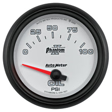 画像をギャラリービューアに読み込む, Autometer Phantom II 2 5/8in 0-100 PSI Short Sweep Electronic Oil Pressure Gauge