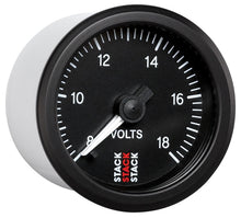 画像をギャラリービューアに読み込む, Autometer Stack 52mm 8-18V Pro Stepper Motor Battery Voltage Gauge - Black