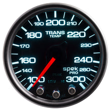 画像をギャラリービューアに読み込む, Autometer Spek-Pro Gauge Trans Temp 2 1/16in 300f Stepper Motor W/Peak &amp; Warn Blk/Smoke/Blk