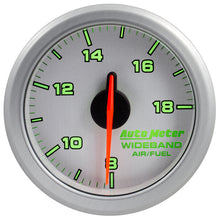 画像をギャラリービューアに読み込む, Autometer Airdrive 2-1/6in Wideband Air / Fuel Gauge 10:1-17:1 ARF Range - Silver