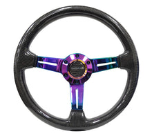 画像をギャラリービューアに読み込む, NRG Carbon Fiber Steering Wheel (350mm / 1.5in. Deep) Neochrome 3-Spoke Design w/Slit Cuts