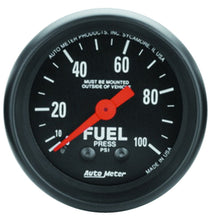 画像をギャラリービューアに読み込む, Autometer Z Series 52mm 0-100 PSI Mechanical Fuel Pressure Gauge