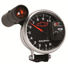 画像をギャラリービューアに読み込む, Autometer GM Bowtie Black 5in 10000 RPM Pedestal Electronic Tachometer w/ Ext Shift Light