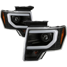 画像をギャラリービューアに読み込む, Spyder Ford F150 09-14 Halogen Light Bar Projector Headlights Black PRO-YD-FF15009PL-BK