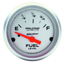 画像をギャラリービューアに読み込む, Autometer Ultra-Lite 52mm 73 OHMS Empty/10 OHMS Full Short Sweep Electronic Fuel Level Gauge