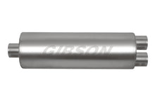 画像をギャラリービューアに読み込む, Gibson SFT Superflow Center/Dual Round Muffler - 8x24in/3.5in Inlet/3in Outlet - Stainless