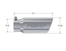 画像をギャラリービューアに読み込む, MBRP Universal Tip 5 O.D. Angled Rolled End 4 inlet 12 length