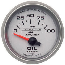 画像をギャラリービューアに読み込む, Autometer Ultra-Lite II 52mm 0-100 PSI Electrical Oil Pressure Gauge