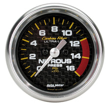 画像をギャラリービューアに読み込む, Autometer Carbon Fiber 52mm 0-1600 PSI Full Sweep Electronic Nitrous Pressure Gauge