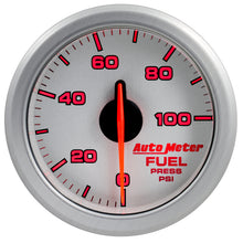 画像をギャラリービューアに読み込む, Autometer Airdrive 2-1/6in Fuel Pressure Gauge 0-100 PSI - Silver