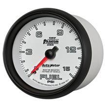 画像をギャラリービューアに読み込む, Autometer Phantom II 2-5/8in 0-15PSI Mechanical Fuel Pressure Gauge