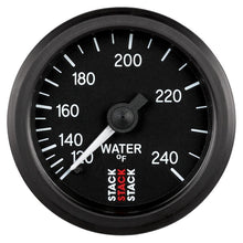 画像をギャラリービューアに読み込む, Autometer Stack 52mm 120-240 Deg F 1/2in Npt (M) Mechanical Water Temp Gauge - Black