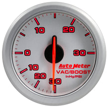 画像をギャラリービューアに読み込む, Autometer Airdrive 2-1/6in Boost/Vac Gauge 30in HG/30 PSI - Silver