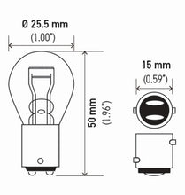 画像をギャラリービューアに読み込む, Hella Bulb 1157 12V 27/8W Ba9S S8 (2)