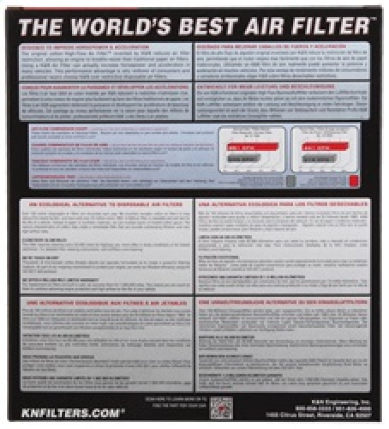 K&N Replacement Air Filter DODGE JOURNEY 2.4L-L4; 2009
