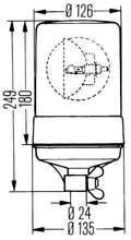 画像をギャラリービューアに読み込む, Hella Rotating Beacon H12V Yellow Mgs24 2Rl