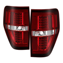 画像をギャラリービューアに読み込む, xTune 09-14 Ford F-150 Light Bar LED Tail Lights - Red Clear (ALT-JH-FF15009-LBLED-RC)