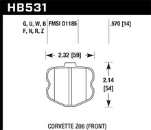 画像をギャラリービューアに読み込む, Hawk 06-10 Chevy Corvette (OEM Pad Design) Front HP+ Sreet Brake Pads