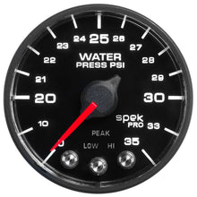 画像をギャラリービューアに読み込む, Autometer Spek-Pro - Nascar 2-1/16in Water Press 0- 35 psi Bfb Sp