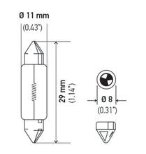 画像をギャラリービューアに読み込む, Hella Bulb 6428 12V 3W SV7-8 T2.25 8x28mm