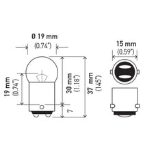 画像をギャラリービューアに読み込む, Hella Bulb 90 12V 8W BA15d G6
