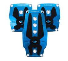 画像をギャラリービューアに読み込む, NRG Brushed Aluminum Sport Pedal M/T - Blue w/Black Rubber Inserts