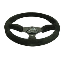 画像をギャラリービューアに読み込む, NRG Reinforced Steering Wheel (350mm / 2.5in. Deep) Blk Suede Comfort Grip w/5mm Matte Blk Spokes