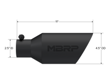 画像をギャラリービューアに読み込む, MBRP Universal Dual Wall Angle Rolled End Tip 4-1/2in OD / 2-1/2in Inlet / 11in Length - Black