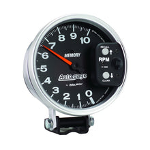 画像をギャラリービューアに読み込む, Autometer 5 inch 10,000 RPM w/ Peak Memory Pedestal Tachometer Auto Gauge - Black