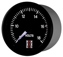 画像をギャラリービューアに読み込む, Autometer Stack 52mm 8-18V Pro Stepper Motor Battery Voltage Gauge - Black