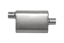 画像をギャラリービューアに読み込む, Gibson CFT Superflow Offset/Center Oval Muffler - 4x9x13in/3in Inlet/3in Outlet - Stainless