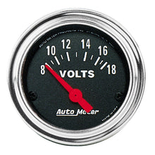 画像をギャラリービューアに読み込む, Autometer Traditional Chrome 52mm 8-18 Volts Short Sweep Electrical Voltmeter