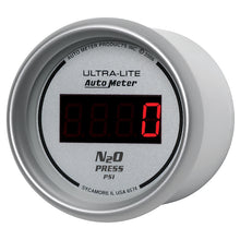 画像をギャラリービューアに読み込む, Autometer Ultra-Lite 2-1/16in 1600 PSI Digital Nitrous Pressure Gauge - Silver