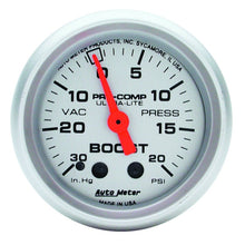 画像をギャラリービューアに読み込む, Autometer Ultra-Lite 52mm 20 PSI Mechanical Boost Gauge
