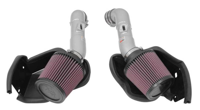 K&N 14 - 15 Infiniti Q50 3.7L V6 Dual Silver Typhoon Short Ram Intakes - R70オートパーツ【公式】