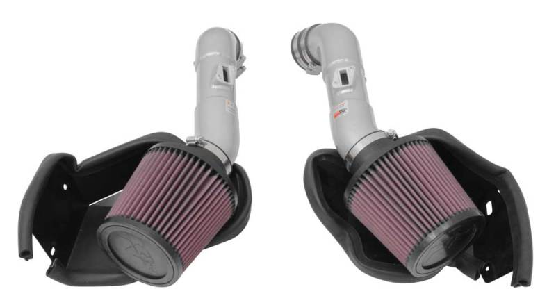 K&N 14 - 15 Infiniti Q50 3.7L V6 Dual Silver Typhoon Short Ram Intakes - R70オートパーツ【公式】