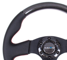 画像をギャラリービューアに読み込む, NRG Carbon Fiber Steering Wheel (315mm) Leather Trim w/Red Stitching - R70オートパーツ【公式】