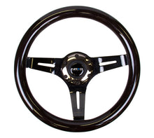 画像をギャラリービューアに読み込む, NRG Classic Wood Grain Steering Wheel (310mm) Black w/Black Chrome 3 - Spoke Center - R70オートパーツ【公式】